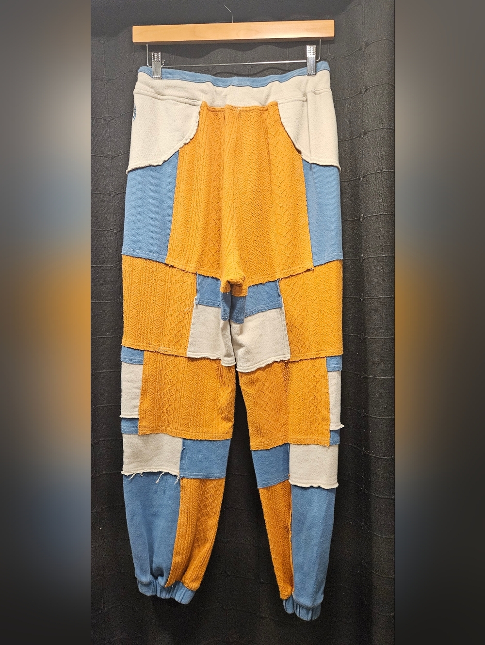 FP Movement Free People Making It Patchwork Joggers Blue Orange S - Picture 5 of 9